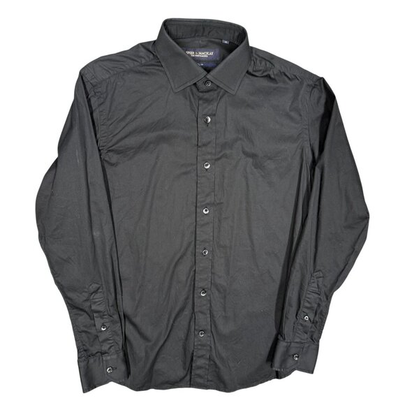 Spier & Mackay Dress Shirt Long Sleeve Black Mens Slim Fit 15 Small - Picture 1 of 8